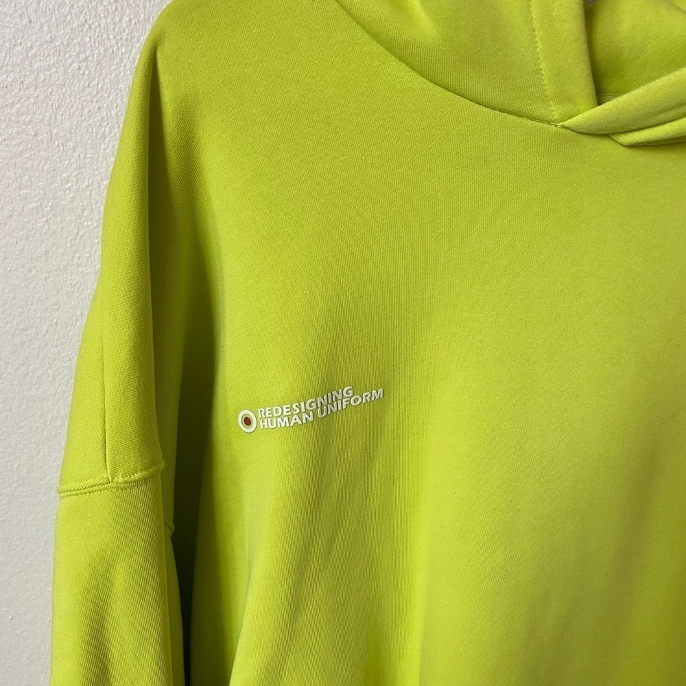 Zara x Rhuigi Men's Lime Green Hoodie Sweatshirt Size XL Pullover Streetwear - Picture 4 of 11